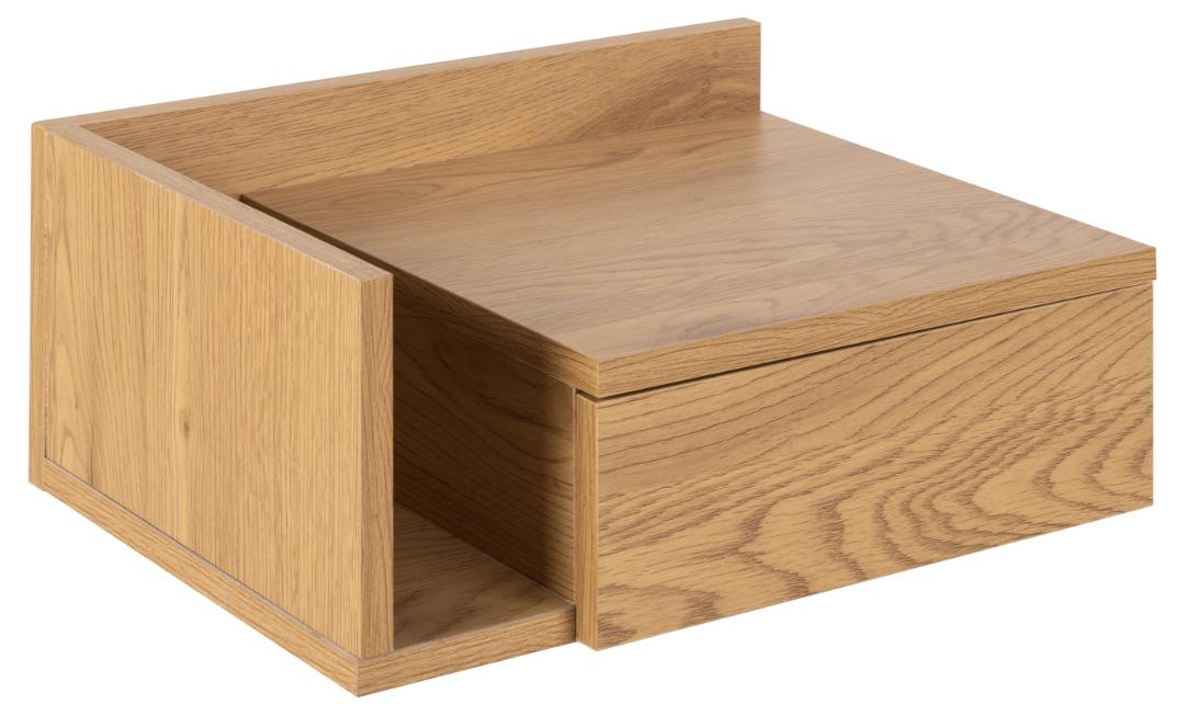 Act Nordic Ashlan Væghængt Natbord Skuffe Vendbar Natur Vildeg Papir Mdf 40x32