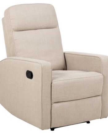 Act Nordic Asila Recliner Lænestol  Manuel     Armlæn Og Posefjedre Beige Stof Og Sort Stål