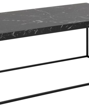 Act Nordic Barossa Sofabord  Rektangulær Sort Marmor Marquina Ru Melamin Og Sort Stål  110x55
