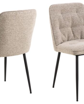 Act Nordic Brooke Spisebordsstol Beige Stof Og Sort Stål