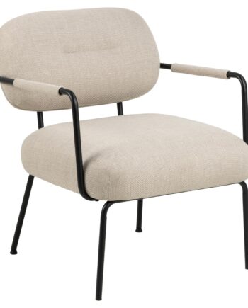 Act Nordic Dillon Loungestol     Armlæn Beige Stof Og Sort Stål