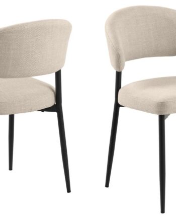 Act Nordic Edina Spisebordsstol Beige Stof Og Sort Stål