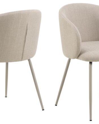 Act Nordic Eleanor Spisebordsstol     Armlæn Beige Stof Og Grå Stål