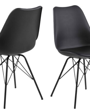 Act Nordic Eris Spisebordsstol Sort Plastik Metal     Hynde