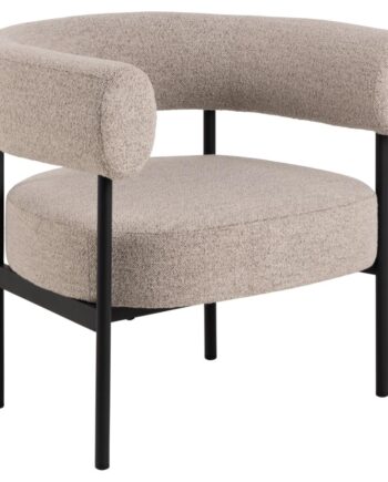 Act Nordic Oakfield Loungestol     Armlæn Og Posefjedre Beige Stof Og Mat Sort Stål