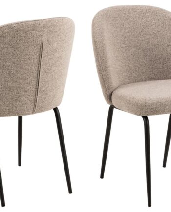 Act Nordic Patricia Spisebordsstol Beige Stof Og Sort Stål