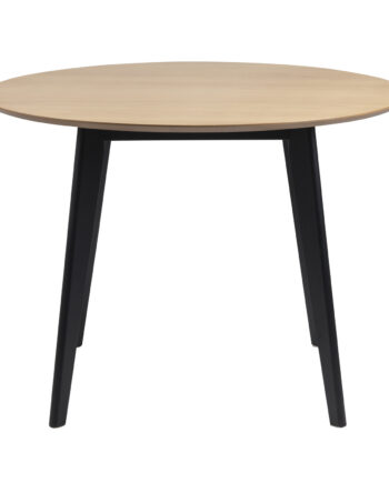 Act Nordic Roxby Spisebord Natur Sort Egetræsfinér Gummitræ  Rund  ø105