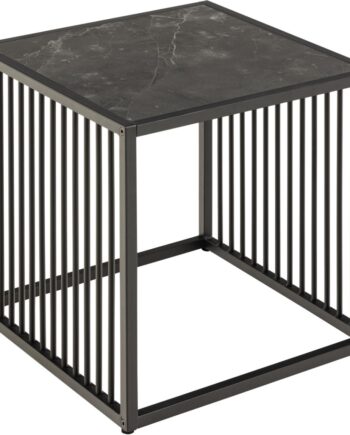 Act Nordic Strington Hjørnebord  Kvadratisk Sort Izmir Melamin Og Sort Stål  40x40