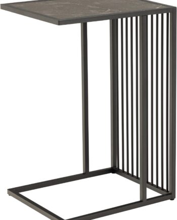 Act Nordic Strington Sidebord  Rektangulær Sort Melamin Med Izmir Marmormønster Sort Stål  35x43