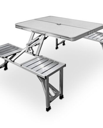 Alu Campingbord      Stole  Foldbart  Parasolholder