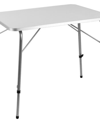 Alu Campingbord Sammenklappelig Højdejusterbar 80x60 Cm  Hvid