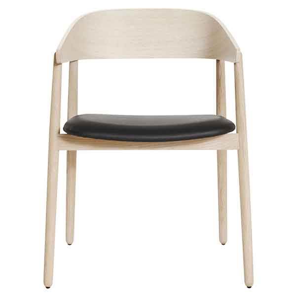 Andersen Furniture Ac2 Spisebordsstol   Eg  Hvid-pigmenteret Mat Lak Og Læder Polstring  : Erling Christensen Møbler