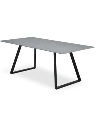 Arctic Spisebord  Rektangulær Grå Keramik Og Sort Metal  100x200