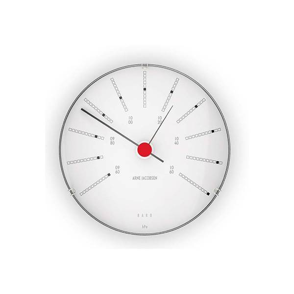 Arne Jacobsen Bankers Barometer :12 Cm Hvid Sort Rød : Erling Christensen Møbler