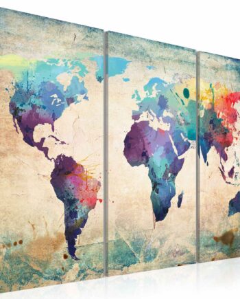 Artgeist Rainbow Triptych Billede Multifarvet Print    Størrelser 60x40