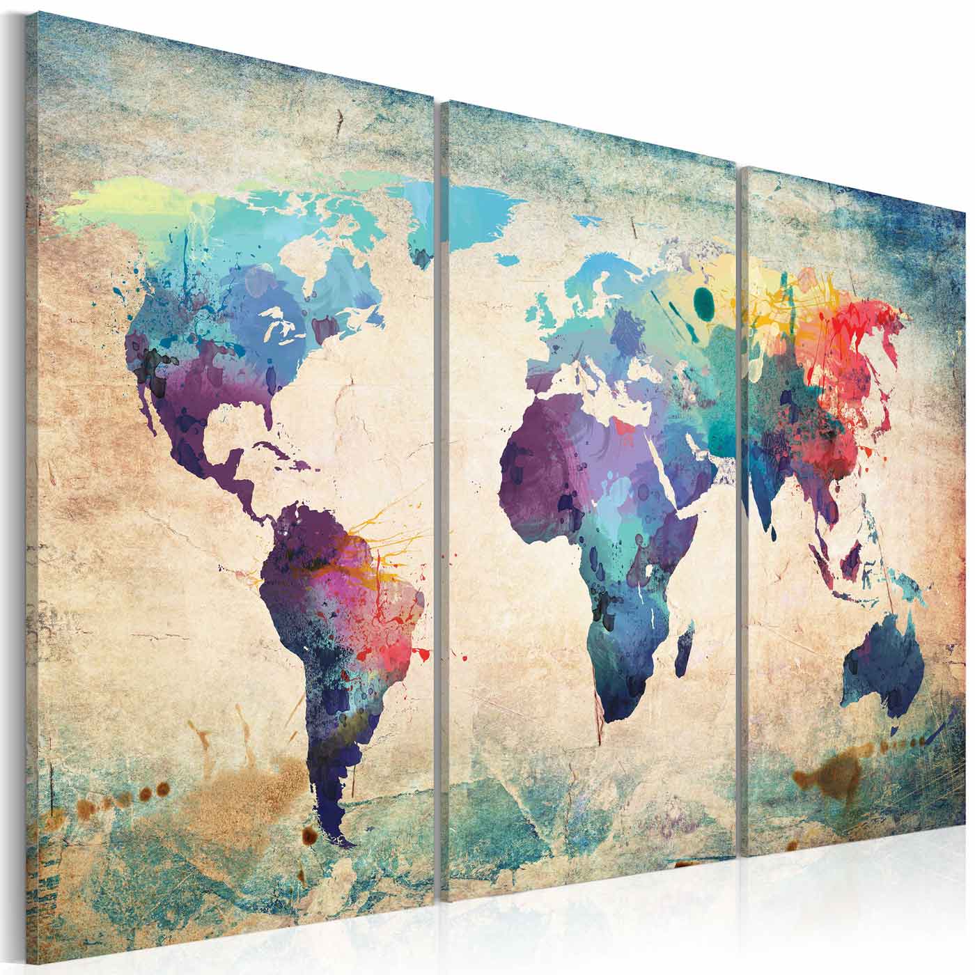 Artgeist Rainbow Triptych Billede Multifarvet Print Størrelser 60x40