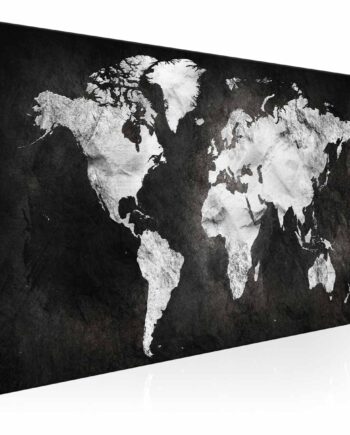 Artgeist Two-coloured Verdenskort Billede Hvid Sort Print    Størrelser 120x40