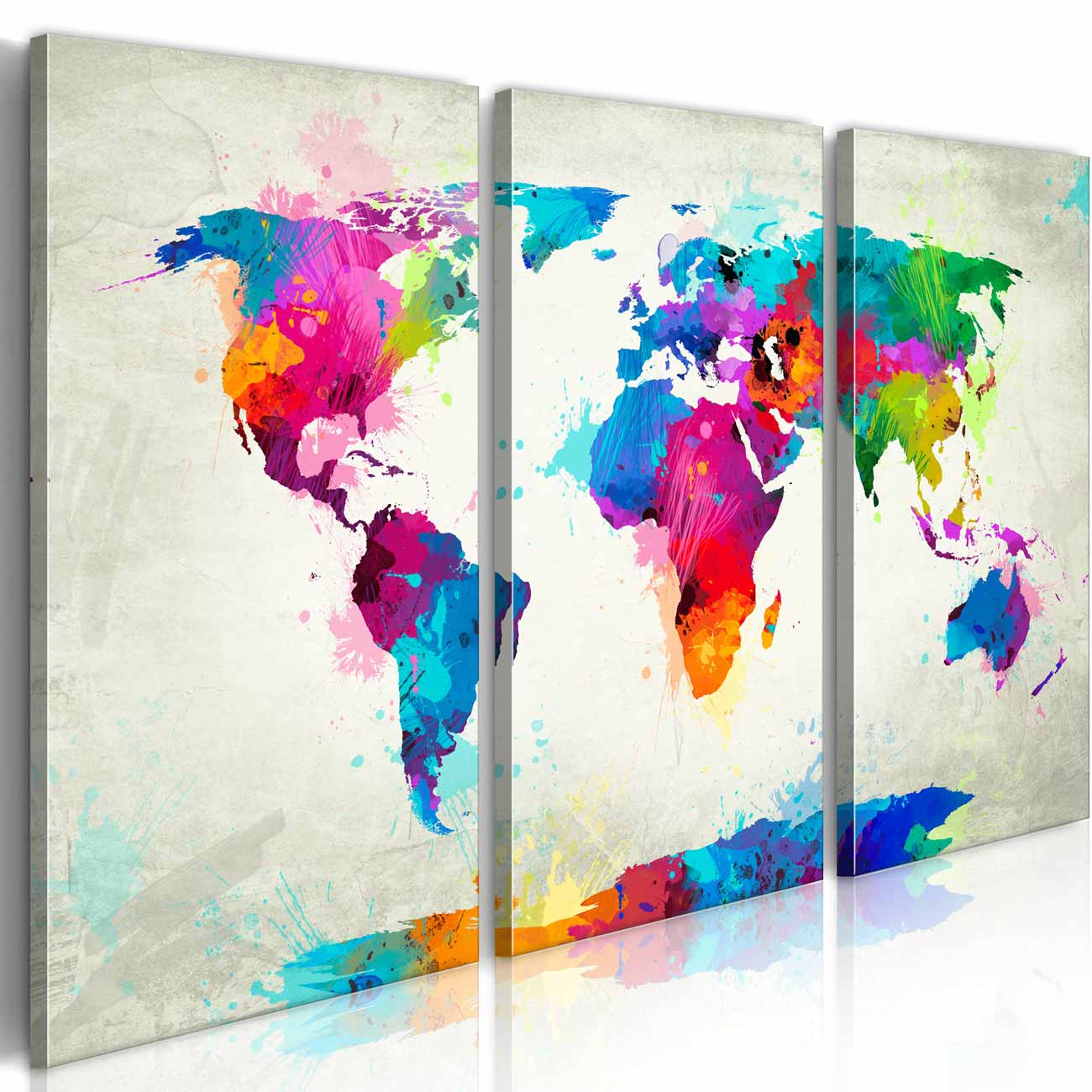 Artgeist Verdenskort An Explosion Of Colors Billede Multifarvet Print -delt Flere Størrelser 60x40