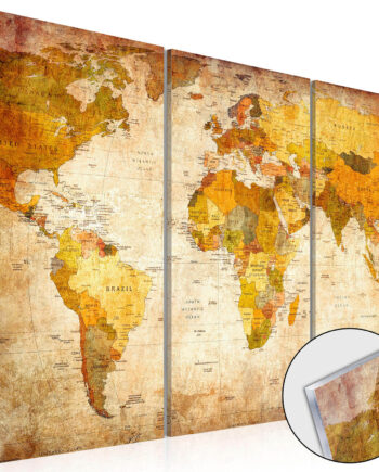 Artgeist Verdenskort Antique Journeys Plexiglas Billede   -delt Flere Størrelser 120x80