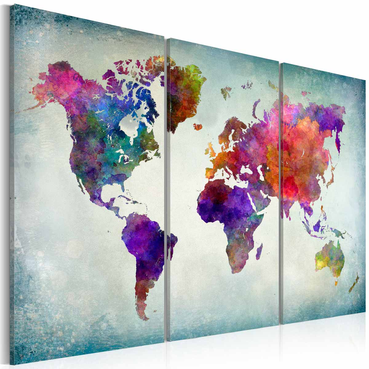 Artgeist Verdenskort Farver Billede Multifarvet Print -delt Flere Størrelser 120x80