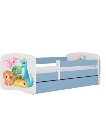 Babydreams Juniorseng Med Små Dinoer  Uden Madras  Uden Skuffe Blå Laminat  160x80