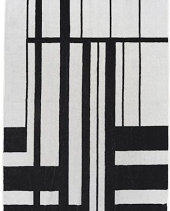 Badehåndklæde Kristina Dam Minimal Sort Hvid 100x150 Cm Bomuld