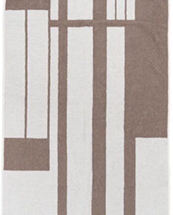 Badehåndklæde Kristina Dam Minimal 70x140 Cm Beige Hvid Bomuld