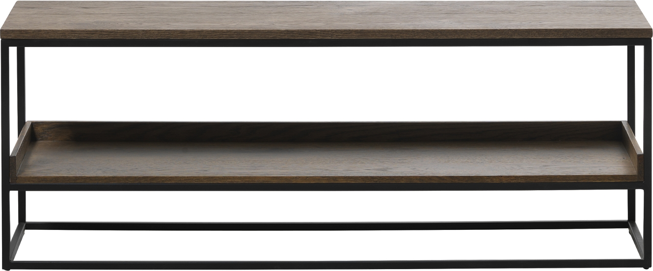 Bænk Nordique Design Rivoli   Entrébænk Med Opbevaring   Hvid Egetræ   Smoked 120ã 35ã 45 Cm