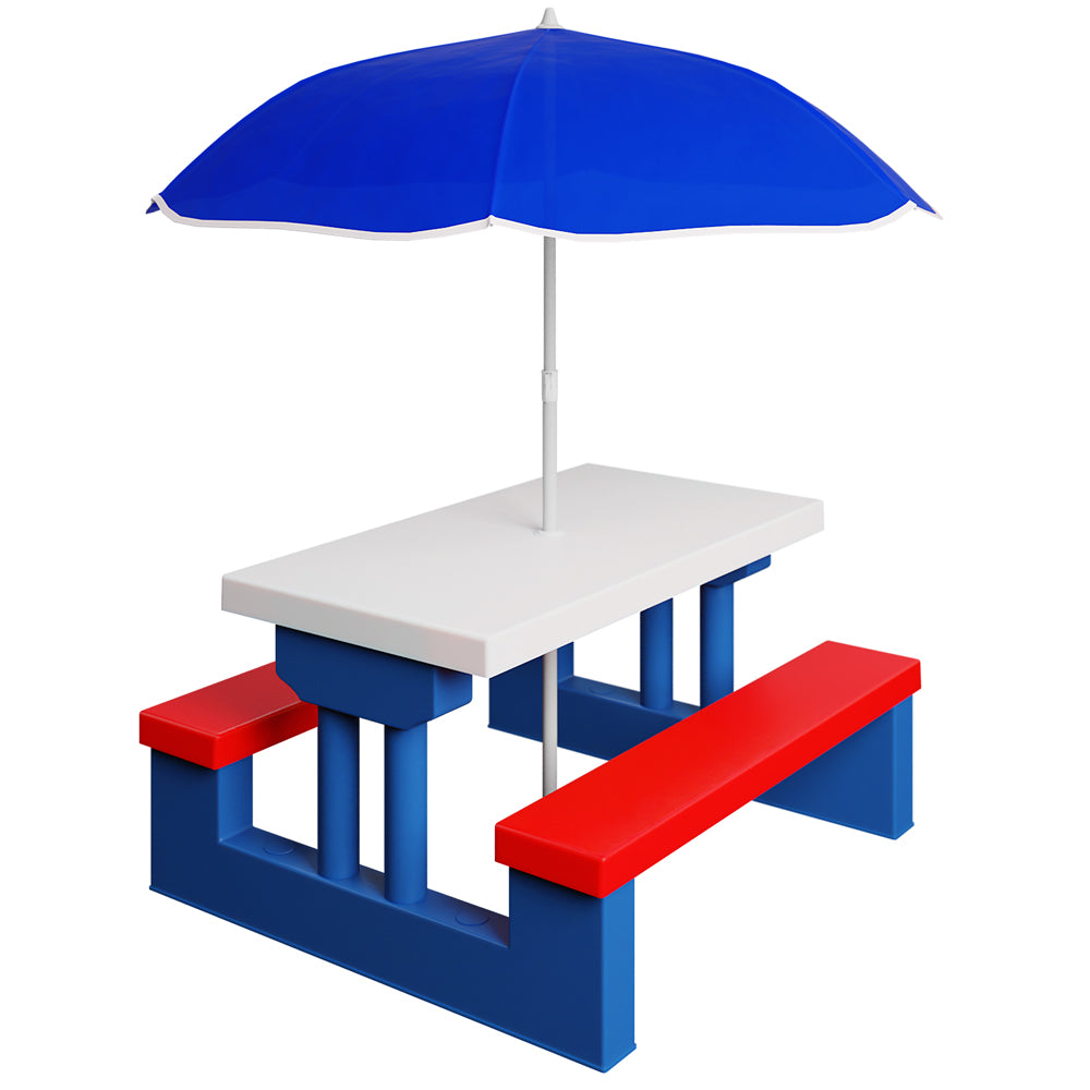 Bænkesæt Til Børn Med Parasol Havebord Og Parasol Med Uv-beskyttelse