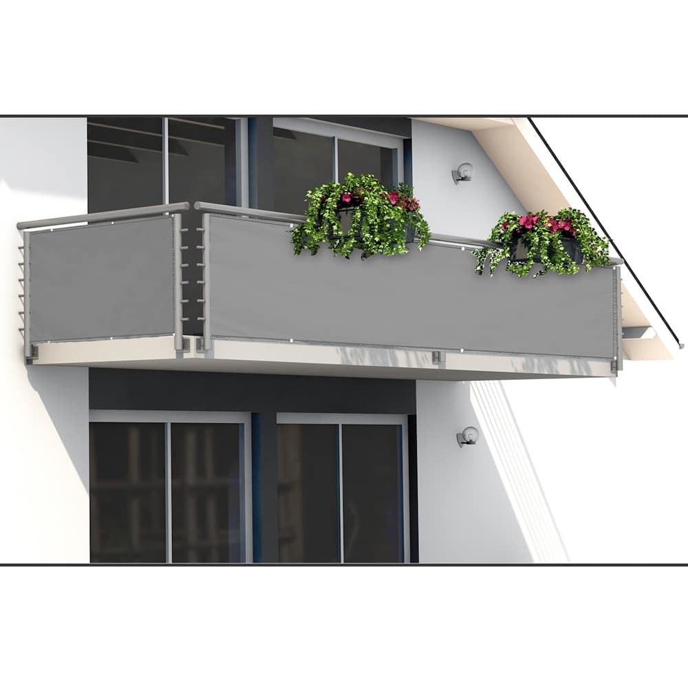 Balkonskærm 500x90 Cm  Uv50  Vandafvisende  Beton Grå