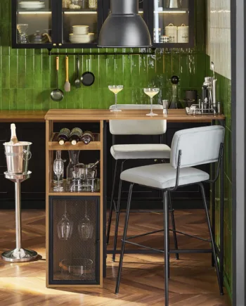 Barbord  Højbord  Med Glas- Og Flaskeholdere  108   48   105 Cm  Brun