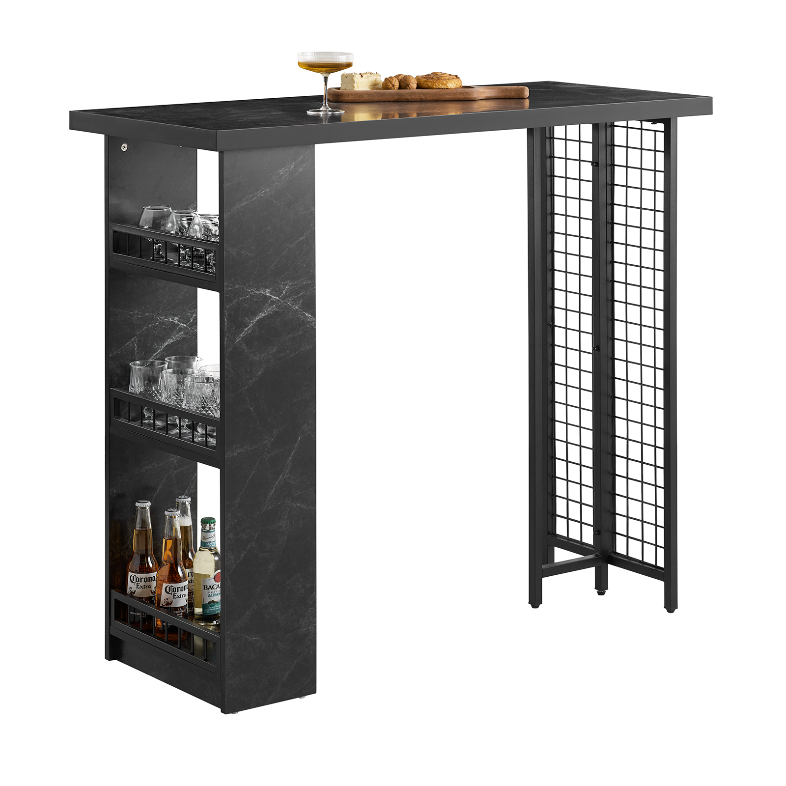Barbord  Industrielt Look  120x50x105 Cm  Sort