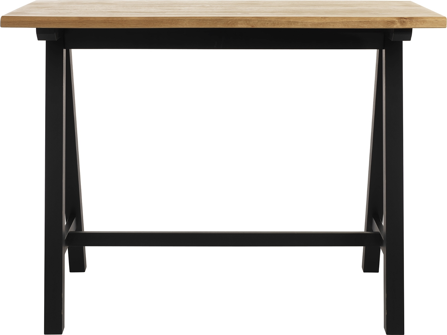 Barbord Nordique Design Oliveto H105   B71   L140 Cm Massiv Vildeg   Cm Plade   Sort Metal Bølgede Kanter