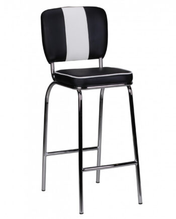 Barstol American Diner 50s Retro Sort Hvid