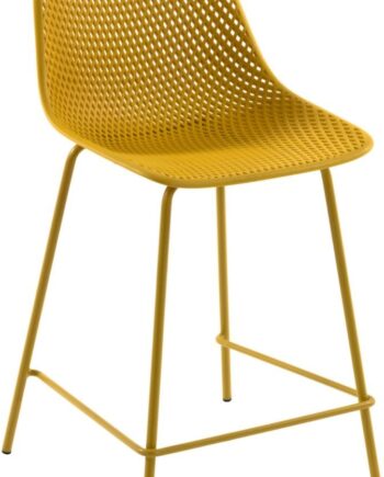 Barstol Højstol Kave Home Quinby Sennep Moderne Plast Og Stål H97ã B49 Cm