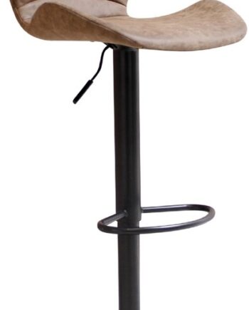 Barstol House Of Sander Bola   Justerbar Højde  Ergonomisk Pu-sæde Og Jernfod  Minimalistisk Design   Brun Sort