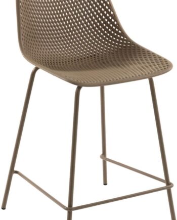 Barstol Kave Home Quinby Beige   Uv-resistent Polypropylen Med Pulverlakeret Stålramme Og Fodstøtte