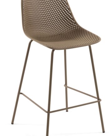 Barstol Kave Home Quinby Beige   Moderne Nordisk Højbordsstol   Polypropylen Og Stål H107ã B49ã D49 Cm