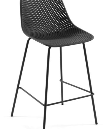 Barstol Kave Home Quinby Grå Polypropylen Og Stål Uv-resistent Moderne Design