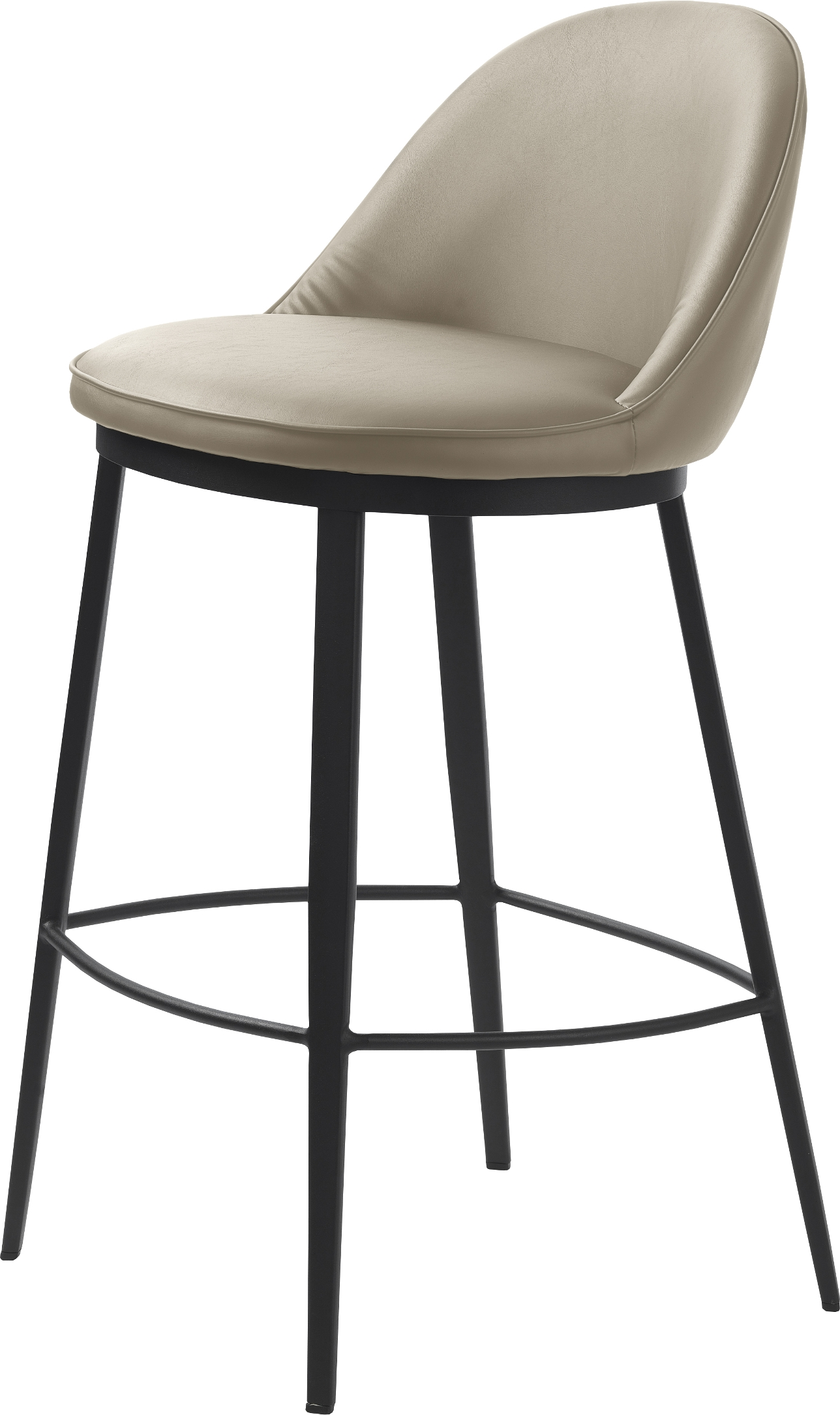 Barstol Nordique Design Gain Beige Kunstlæder Sort Metalbase