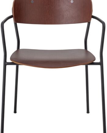 Barstol Piter Fra Creative Collection   Brun Krydsfiner H77 Cm Med Sorte Stålben