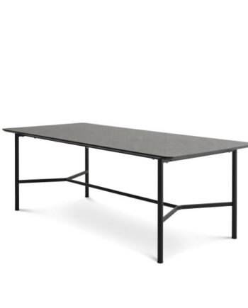 Bering Spisebord  Rektangulær Antracitgrå Hpl Og Sort Metal  100x220