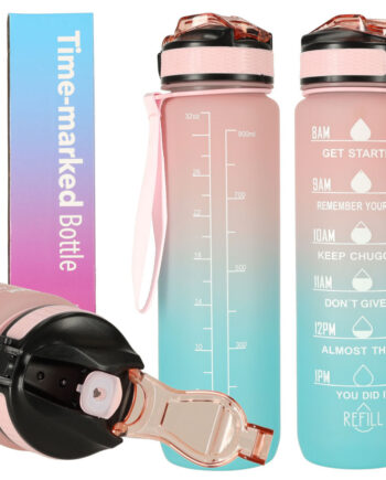 Bidon Vandflaske 1l Pink Og Blå