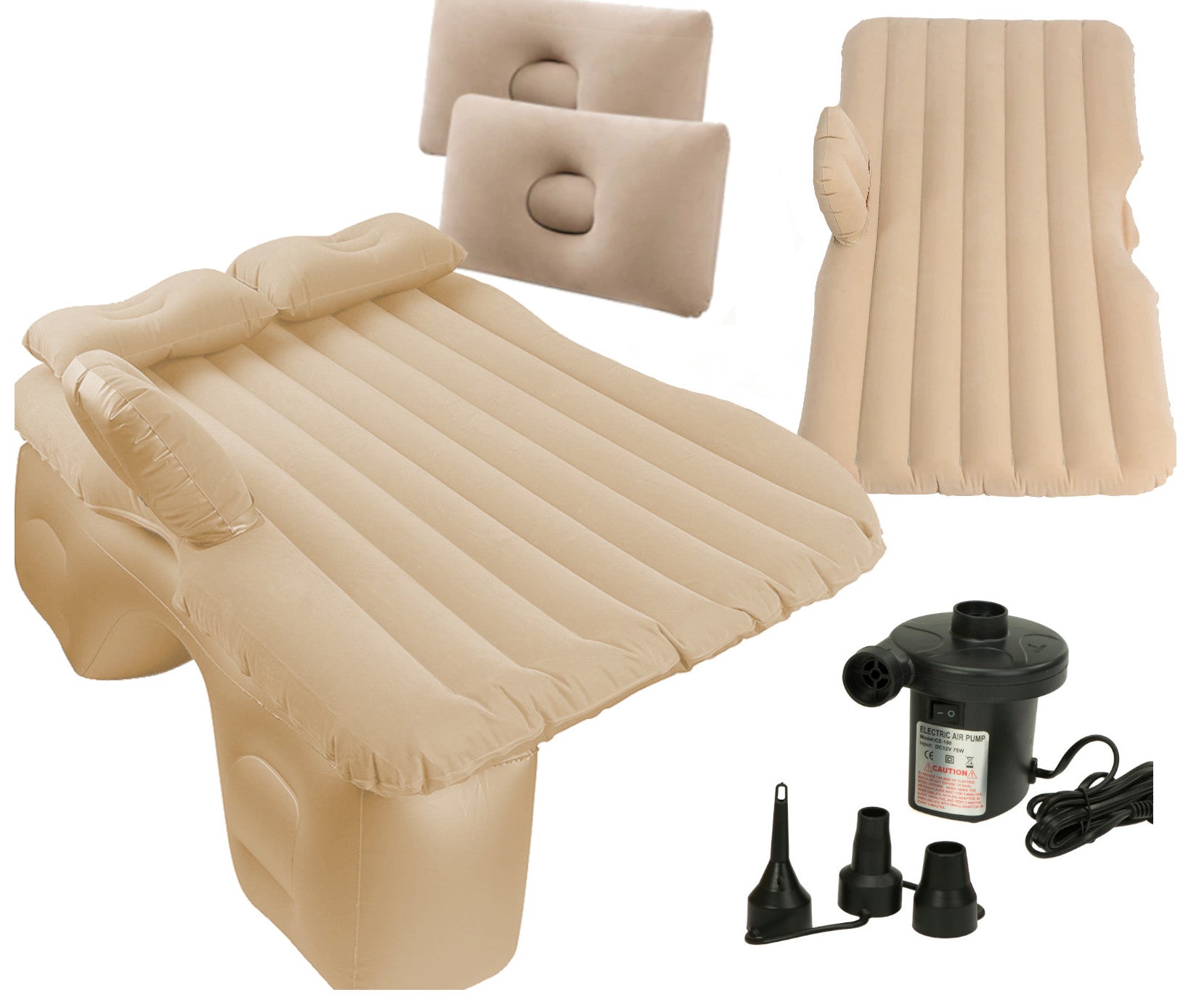 Bilmadras Oppustelig Bil Pumpe Beige
