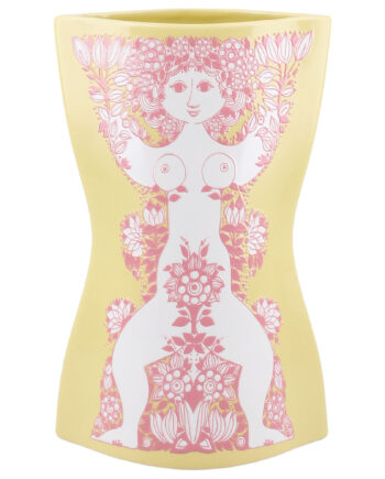 Bjørn Wiinblad Nina Vase 22 Cm  Gul Rosa