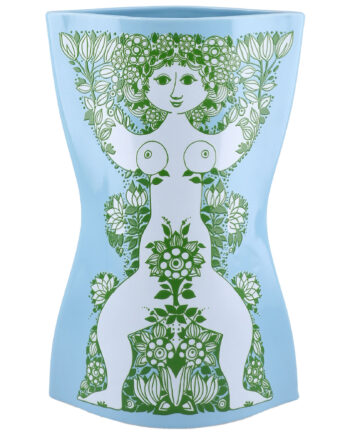 Bjørn Wiinblad Nina Vase 28   Cm  Lyseblå Grøn