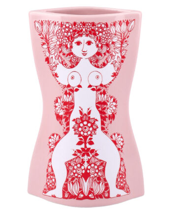 Bjørn Wiinblad Nina Vase 16   Cm  Pink Rød