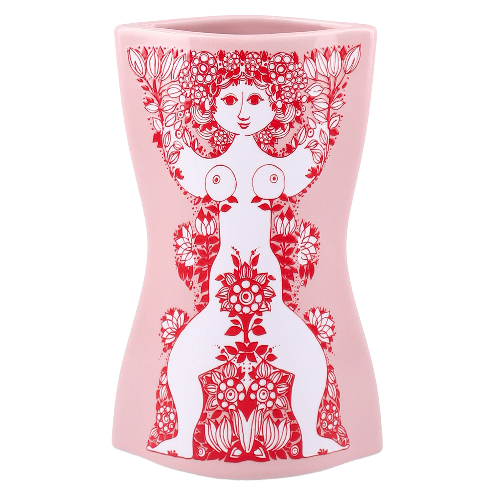 Bjørn Wiinblad Nina Vase 16 Cm Pink Rød