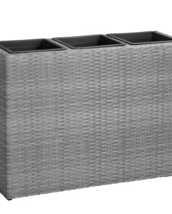 Blomsterkasse   Inderpotter Polyrattan Mesh Aftagelig Urtepotte Cachepot Plantekasse Plantekasse Forskellige Farver  Farve: Grå