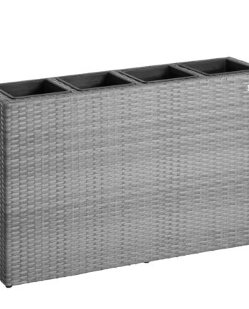 Blomsterkasse   Inderpotter Polyrattan Mesh Aftagelig Urtepotte  Grå